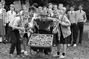 Shovel Prints: Wheeling them in... Scissett Middle School pupils get ready to dig in as they set off to