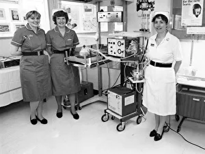 Health Prints: Whiston Hospital Special Care Baby Unit open with l-r Sisters Carol Brennan