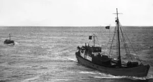 Storm Prints: Whitby lifeboat, the Mary Anne Hepworth escorting the Dutch vessel Czkziena of Rotterdam
