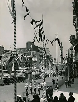 Core83 Prints: Whitehall bedecked with flags and bunting in preparation for the coronation of King