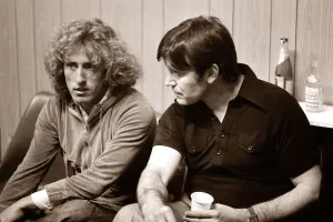 The Who in Concert - May 1976 Roger Daltrey back stage at the Charlton Athletic