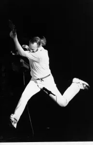 00163 Prints: The Who pop guitarist Pete Townshend leaping 1989 with guitar at Royal Albert