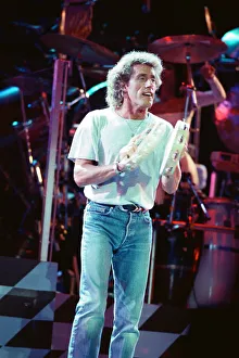 The Who rock group performing on stage in America during their reunion tour in