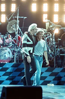 The Who rock group performing on stage in America during their reunion tour in