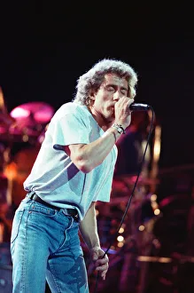The Who rock group performing on stage in America during their reunion tour in