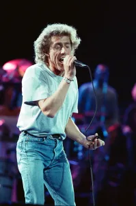The Who rock group performing on stage in America during their reunion tour in