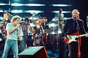 The Who rock group performing on stage in America during their reunion tour in