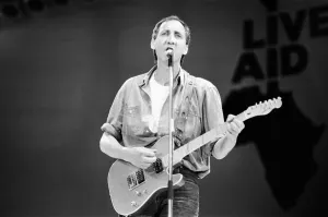 The Who rock group, performing at Wembley Stadium for Live Aid