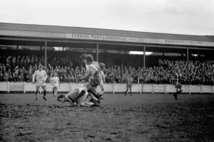 Wigan v Port Vale FA Cup Round One 1969 / 70 Season Vale keepr Ball gets down to the ball