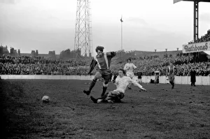 Wigan v Port Vale FA Cup Round One 1969 / 70 Season Wigan winger Breen tries to get