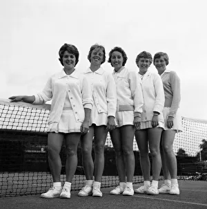 The Wightman Cup Tennis girls, including Ann Haydon (second left