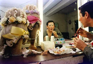 Ribbons Prints: Wigmaker and hairdersser Keith Wigham dressing up as a dame for the People