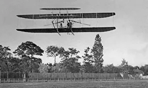 Wilbur Wright seen here in flight during the Wright Brothers exhibition flights at Pau