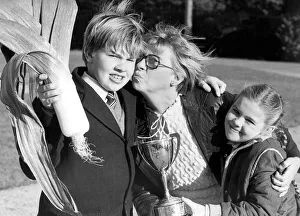 William Marley is a prize leek grower at 12 year ols and gets a kiss from his mum, Mary