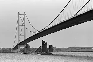 Suspension Bridge Prints: William McCann (H1394) built as a Hull fishing smack in 1884 seen here sailing under