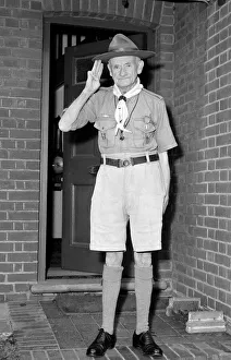 00185 Prints: William Phillips aged 85 seen here in 1959 then one of the United Kingdoms oldest Scouts
