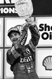 Williams formula one motor racing driver Nigel Mansell pictured at Brands Hatch