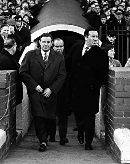 Willie Waddell football Rangers football manager Willie Waddell stands beside rival