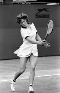 00071 Prints: Wimbledon 6th Day: Miss Virginia Wade (GB) in action today. June 1981 81-3647-002