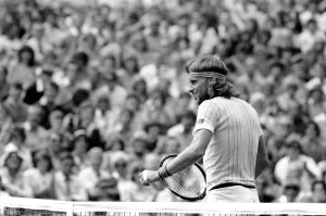 Wimbledon 8th Day: Frawley on Mayotte: Bjorn Borg in action today against McNamara