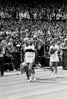 Images Dated 3rd July 1981: Wimbledon Tennis. 1981 Womens Finals. Chris Evert Lloyd v. Hana Mandlikova