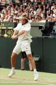 Wimbledon Tennis. Andre Agassi in action. July 1991 91-4178-062