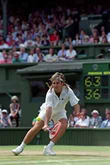 Wimbledon Tennis. Andre Agassi in action. July 1991 91-4218-024