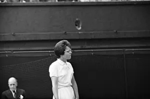 Wimbledon Tennis, Billie Jean Moffitt (later King) pictured in play against Margaret