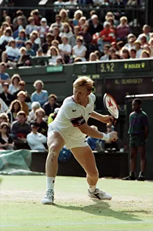 Wimbledon Tennis. Boris Becker v. Andrei Olhovsky. July 1991 91-4178-058