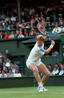 Wimbledon Tennis Championships. Boris Becker in action. June 1991 91-4117-210