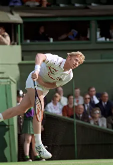 Wimbledon Tennis Championships. Boris Becker in action. June 1991 91-4117-186
