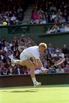 Wimbledon Tennis Championships. Boris Becker in action. June 1991 91-4117-244