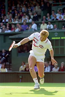 Wimbledon Tennis Championships. Boris Becker in action. June 1991 91-4117-242
