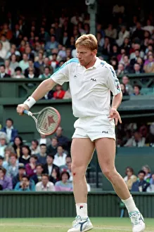Wimbledon Tennis Championships. Boris Becker in action. June 1991 91-4117-213