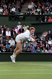 Wimbledon Tennis Championships. Boris Becker in action. June 1991 91-4117-209