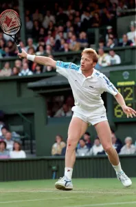 Wimbledon Tennis Championships. Boris Becker in action. June 1991 91-4117-212