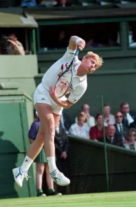 Wimbledon Tennis Championships. Boris Becker in action. June 1991 91-4117-182