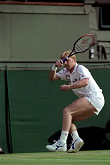 Wimbledon Tennis Championships. Boris Becker in action. June 1991 91-4117-177