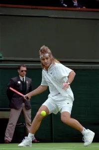 Wimbledon Tennis Championships. Andre Agassi in action. June 1991 91-4117-081