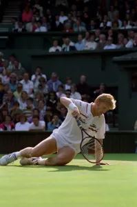 Wimbledon Tennis Championships. Boris Becker in action. June 1991 91-4117-237
