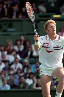Wimbledon Tennis Championships. Boris Becker in action. June 1991 91-4117-169