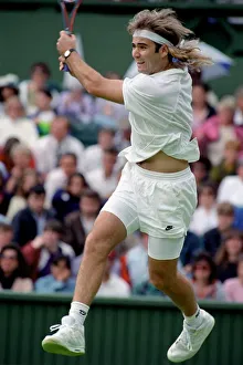 Wimbledon Tennis Championships. Andre Agassi in action. June 1991 91-4117-070