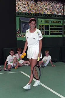 Wimbledon Tennis Championships June 1992 Monica Seles playiong Short Tennis with