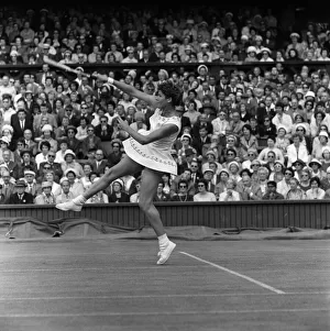 01113 Prints: Wimbledon Tennis, Ladies day. Margaret Smith (pictured), in action