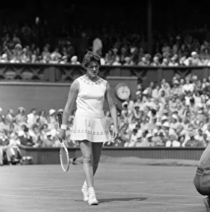 01113 Prints: Wimbledon Tennis, Ladies day. Margaret Smith (pictured) playing against Billie Jean