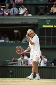 Wimbledon Tennis. Mens Quarter Final: Andre Agassi v. David wheaton