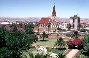 Windhoek in Namibia The old Lutheran Church and gardens msi circa 1980