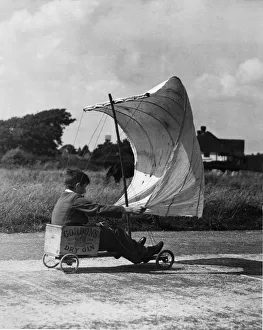 Sussex Prints: Windy weather welcomed!! Heres a young man who loves to have the wind up