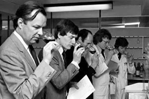 Wine Prints: Wine Tasters sampling the latest consignment of red wine from the Beaujolais region of