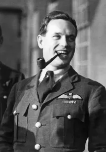 Uniform Prints: Wing Commander Guy Gibson photographed on returning from a heavy bomber raid on Berlin